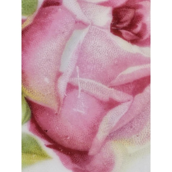 Leuchtenburg Germany Lusterware Tray Pink Roses Gold Trim 9.5"